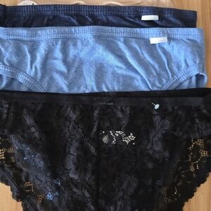 Black and Blue Lace/Cotton Panties And Jockey Stretch beige 4 Pack Set